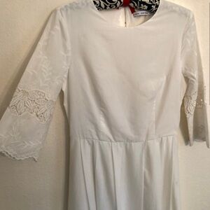 & Other Stories Eyelet Embroidered Lace Detail Midi Dress